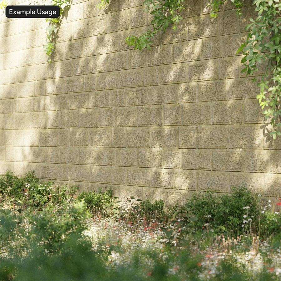 Texture per pareti in blocchi di cemento con aggregato muschioso