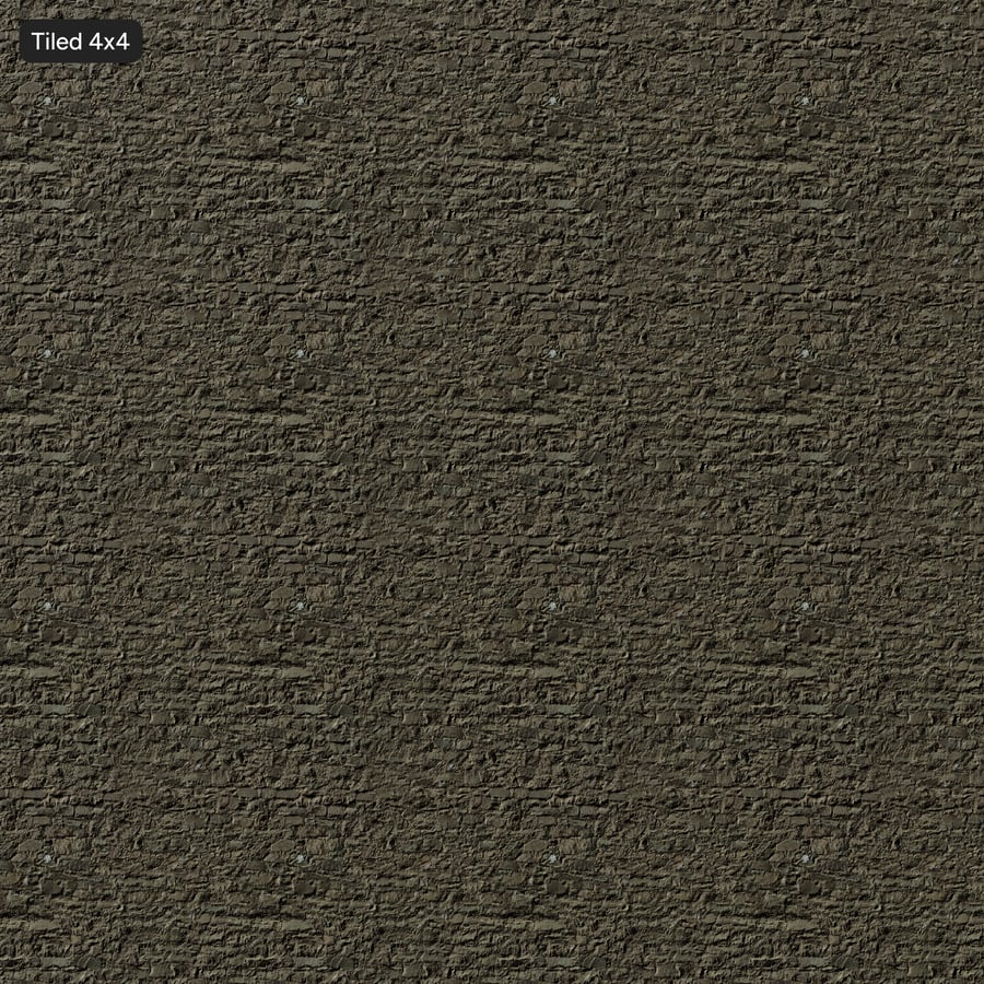 Rubble Stone Wall Texture, Mossy Brown
