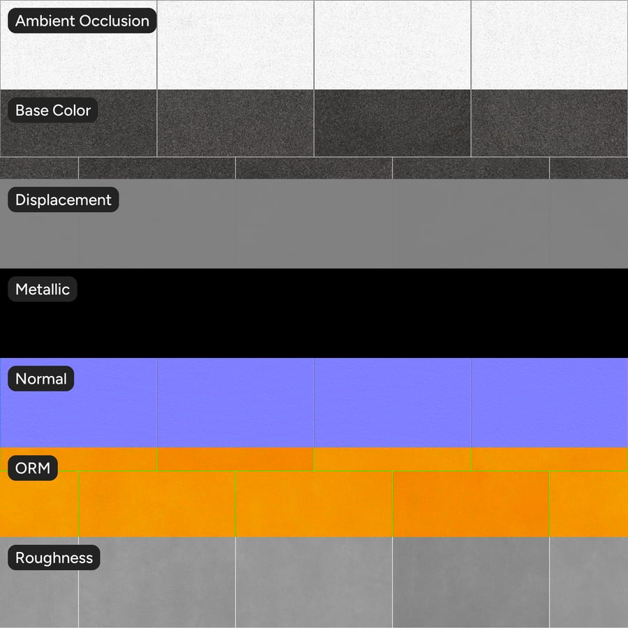Квадратная плитка Offset Granite Matte Tile Texture, Smoky Onyx