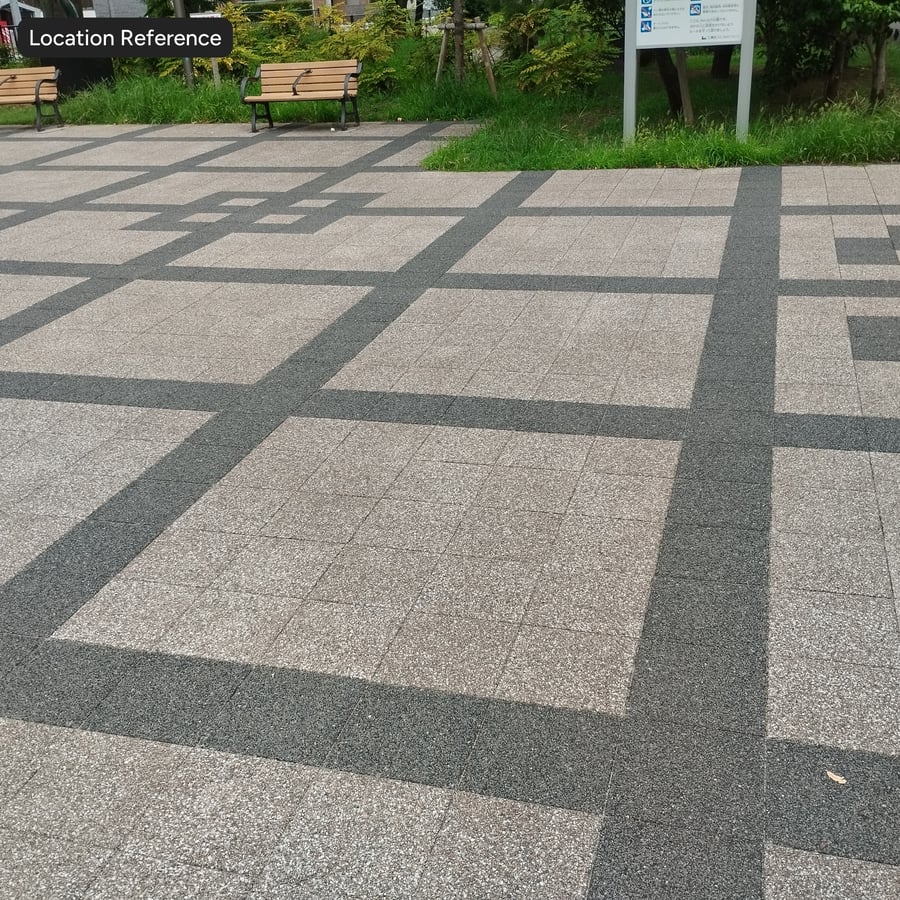 Négyzet alakú moduláris burkolat, gránit barna