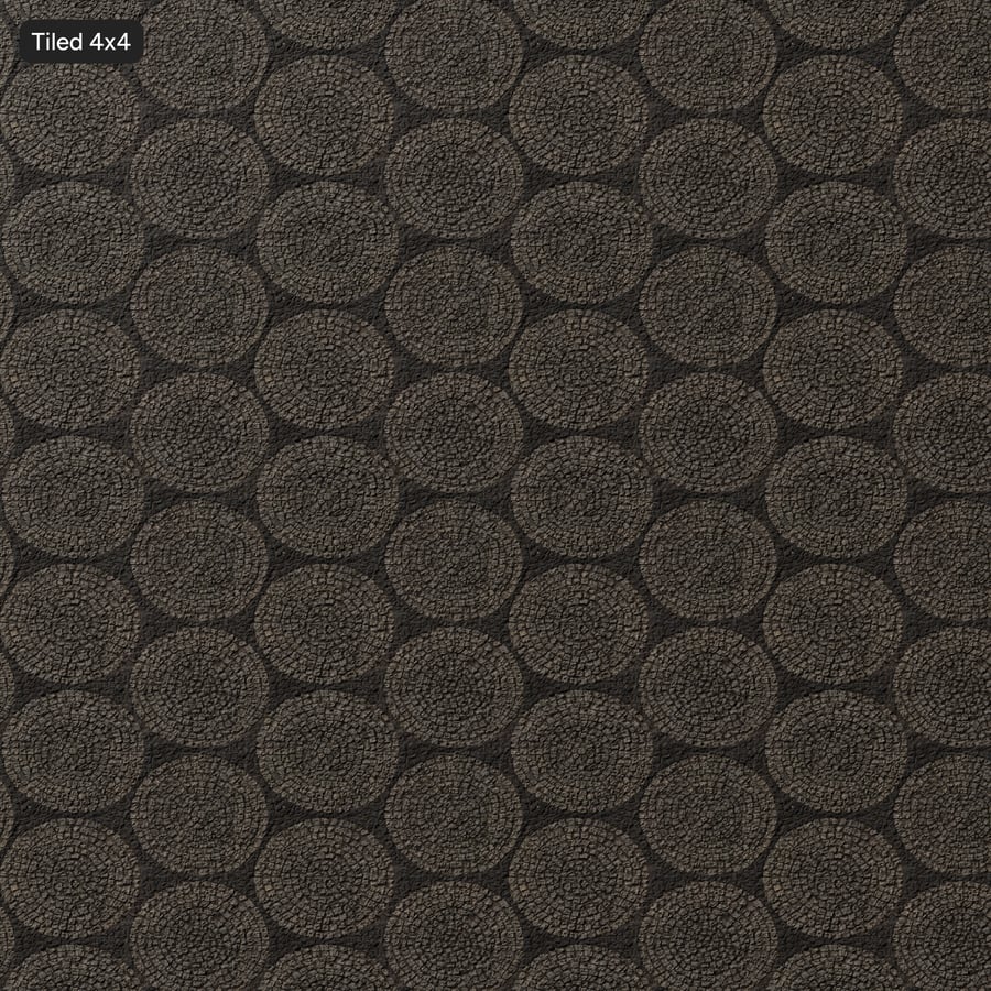 Textura circular de paralelepípedos, cinza profundo