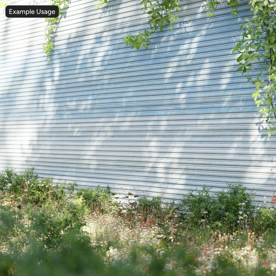 Worn Corrugated Painted Metal Texture, Frosted Blue