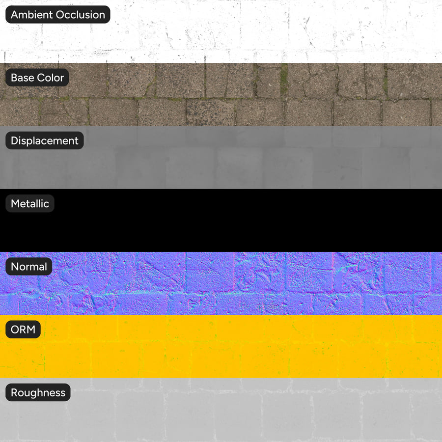 Mosachtige gebarsten steenbestrating, Grijs