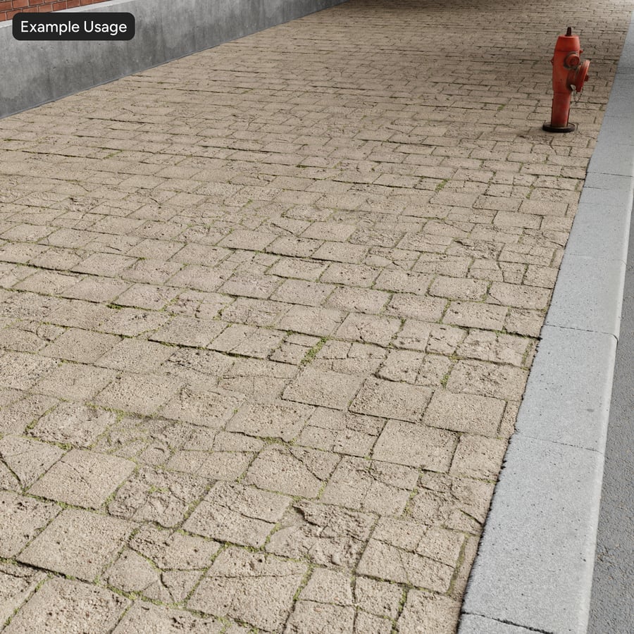 Mosachtige gebarsten steenbestrating, Grijs