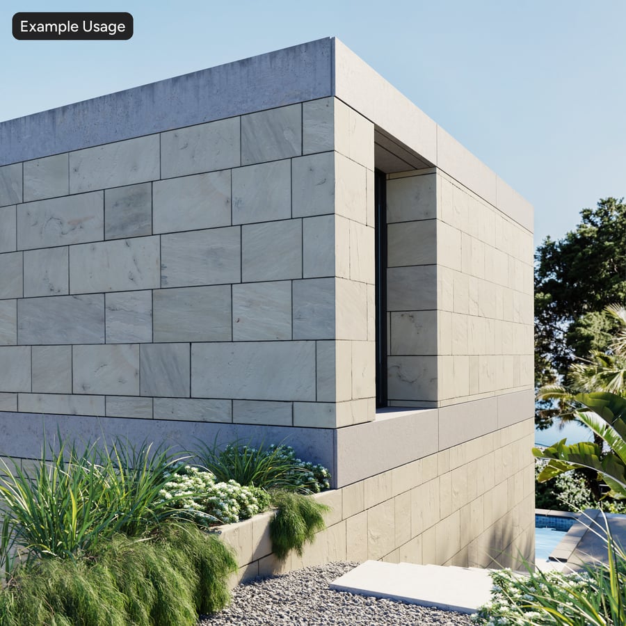 Limestone Honed Block Wall Texture, Bone White