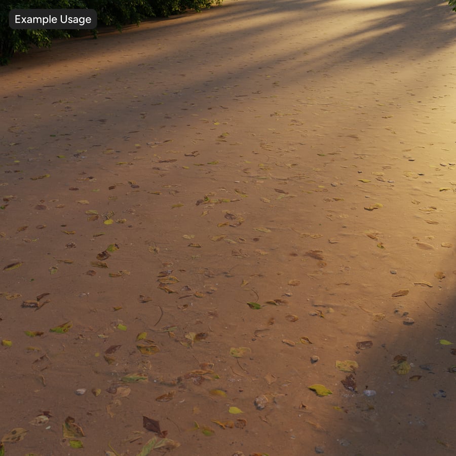 Leaves on Compacted Dirt Texture
