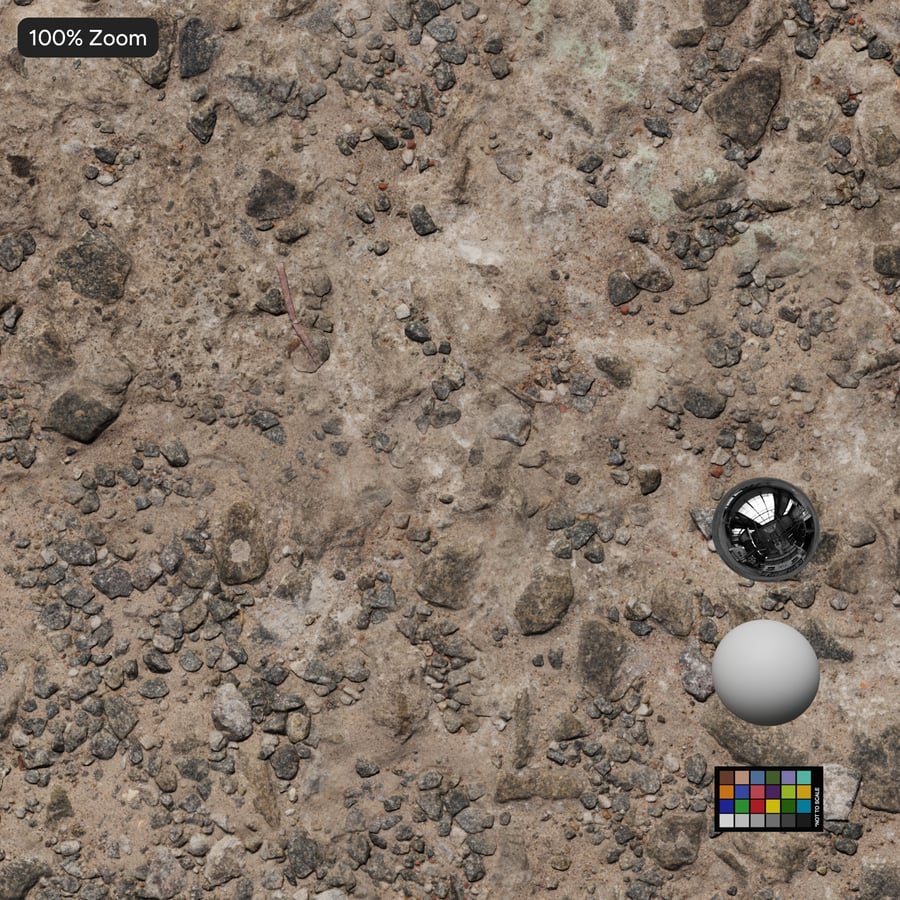 Mixed Rocks on Dirt Texture, Gray
