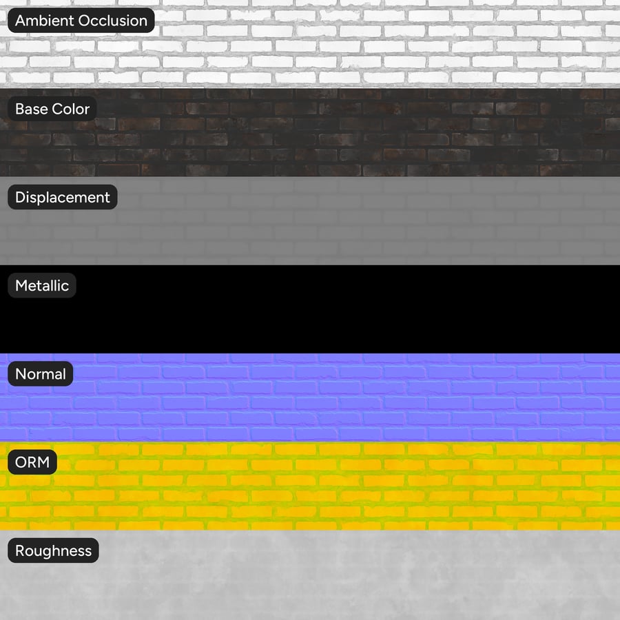 Texture per pareti in mattoni Old Running Bond, Multicolore