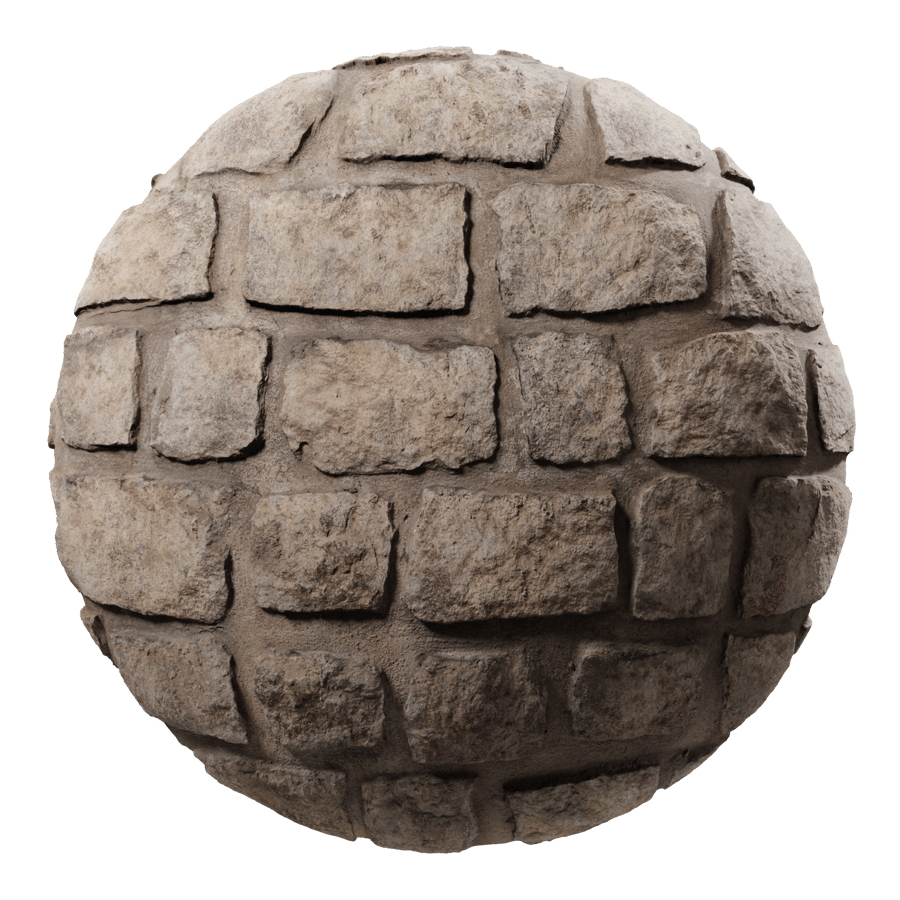 Granite Cobblestone Wall Texture, Dusty Taupe