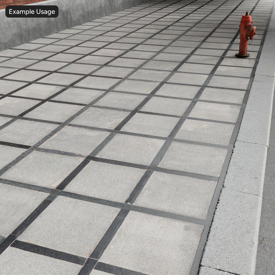 Old Square Grid Paver Texture, Black and Gray