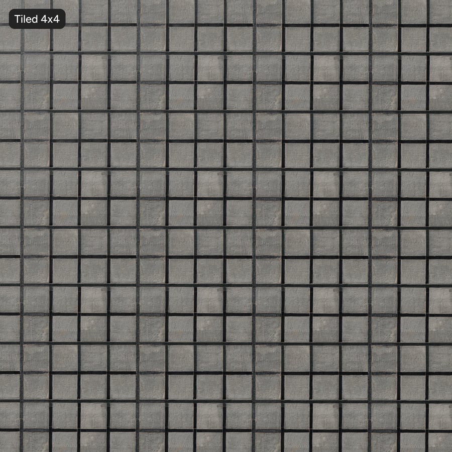 Old Square Grid Paver Texture, Black and Gray