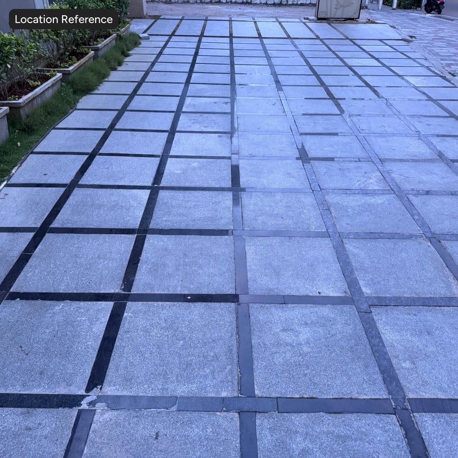 Old Square Grid Paver Texture, Black and Gray
