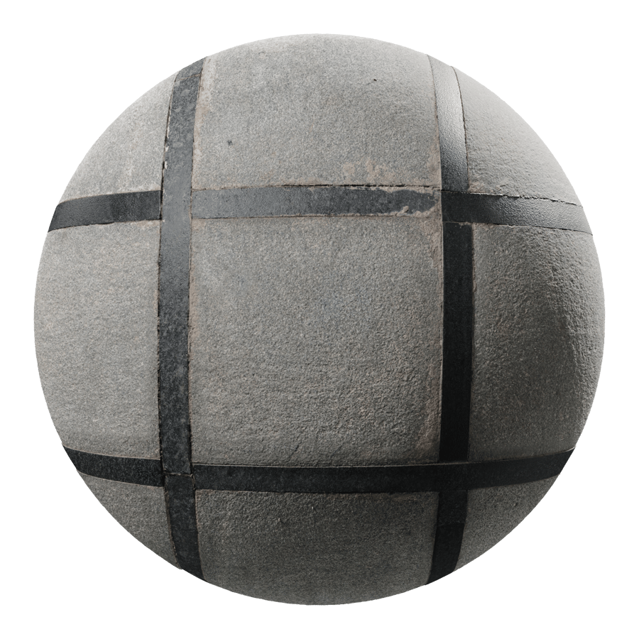 Old Square Grid Paver Texture, Black and Gray