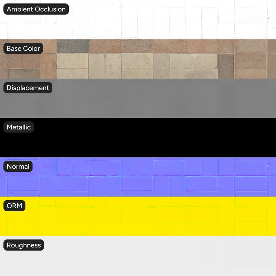 Grid Basketweave Paver Texture, Mixed