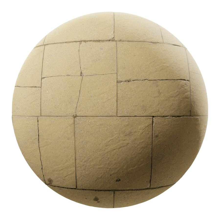 Cracked Square Paver Texture, Yellow