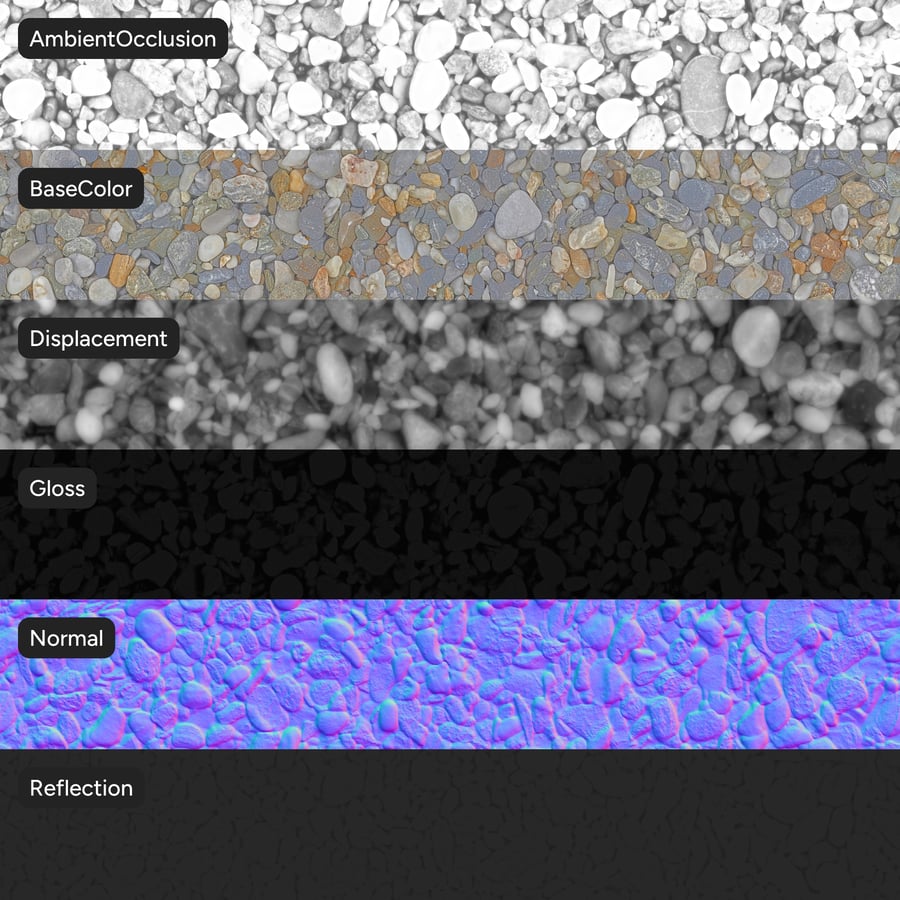 Mixed Pebbles Texture