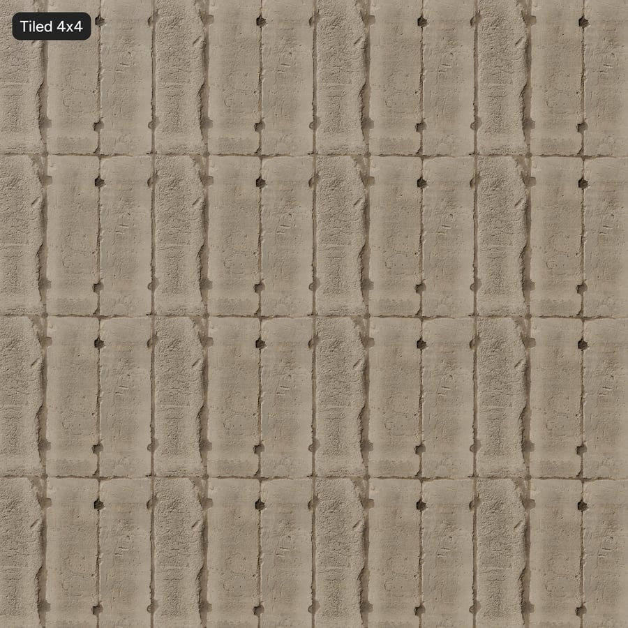 Painel desgastado com furos de amarração Textura de calçada de concreto