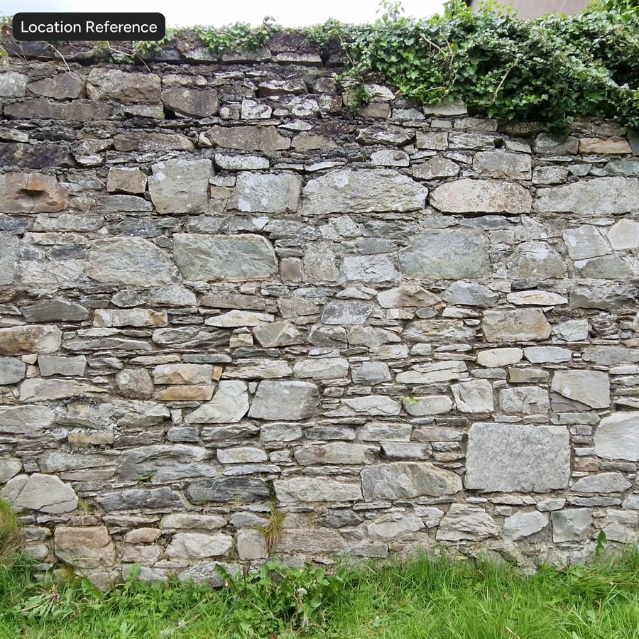 Aged Rubble Stone Wall Texture, Dusty Taupe