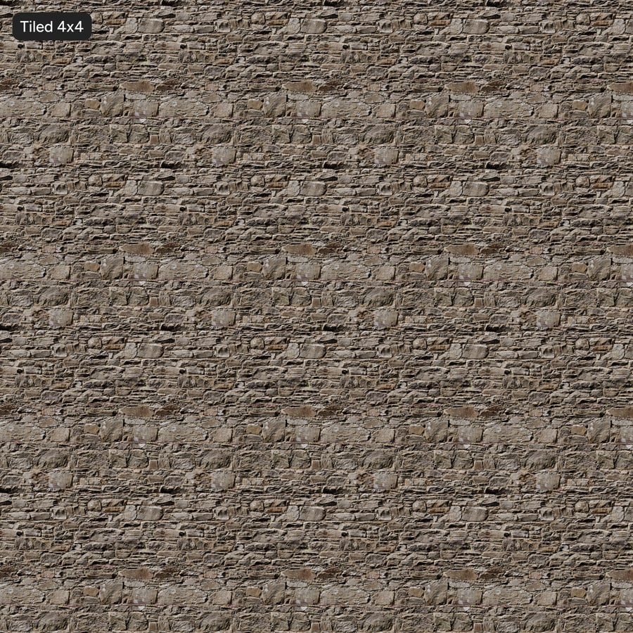 Aged Rubble Stone Wall Texture, Dusty Taupe