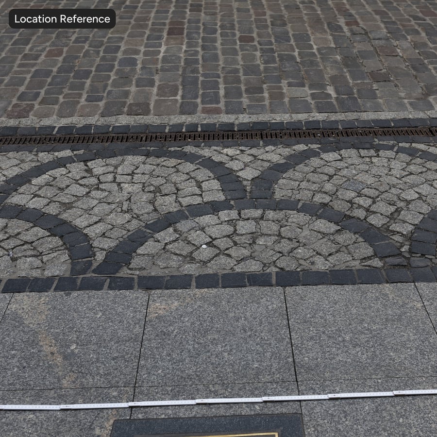 Textura de pavimento de pedra com padrão de leque, cinzento e carvão