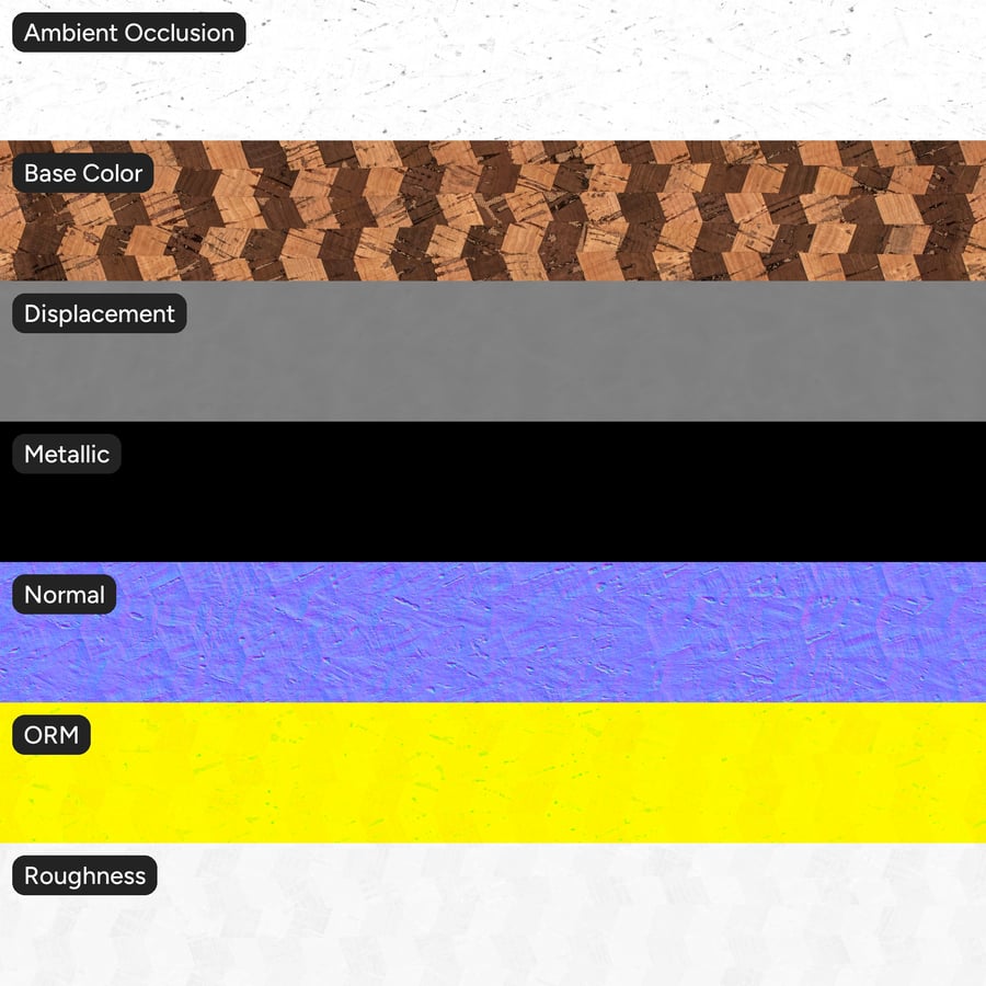 Textil de corcho Chevron, a rayas