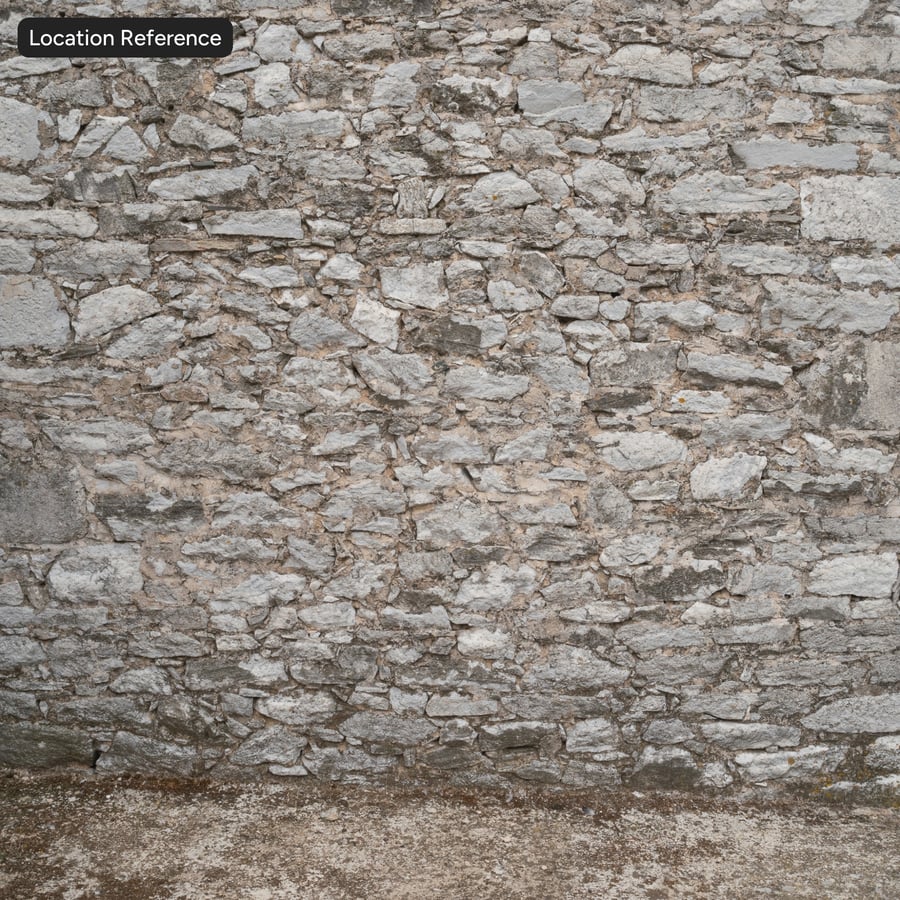 Weathered Rubble Stone Wall Texture, Cool Gray