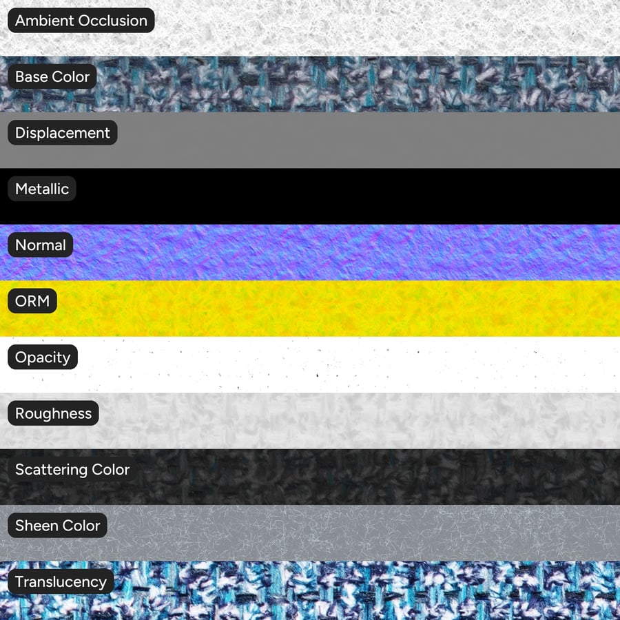 Slubbed Boucle Upholstery Fabric Texture, Dark Blue