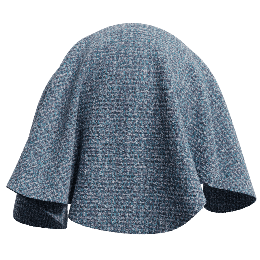 Slubbed Boucle Upholstery Fabric Texture, Dark Blue