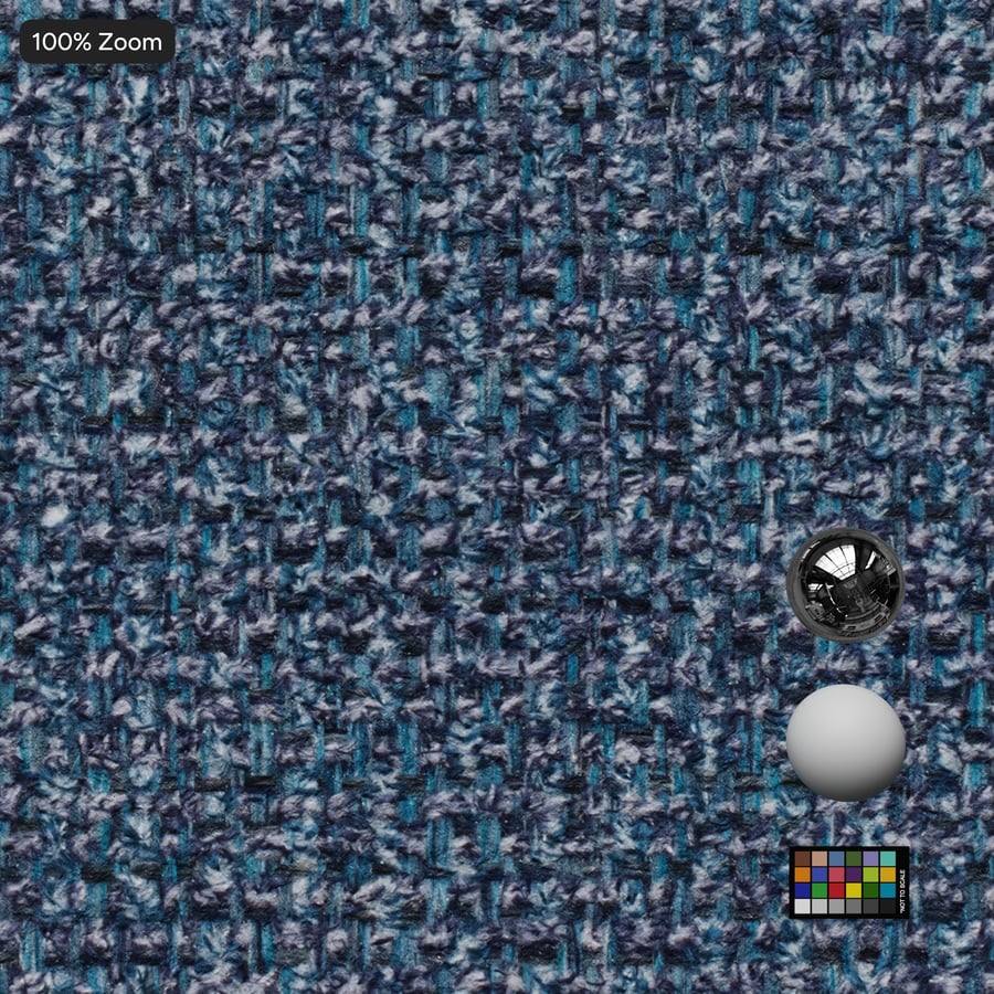 Slubbed Boucle Upholstery Fabric Texture, Dark Blue