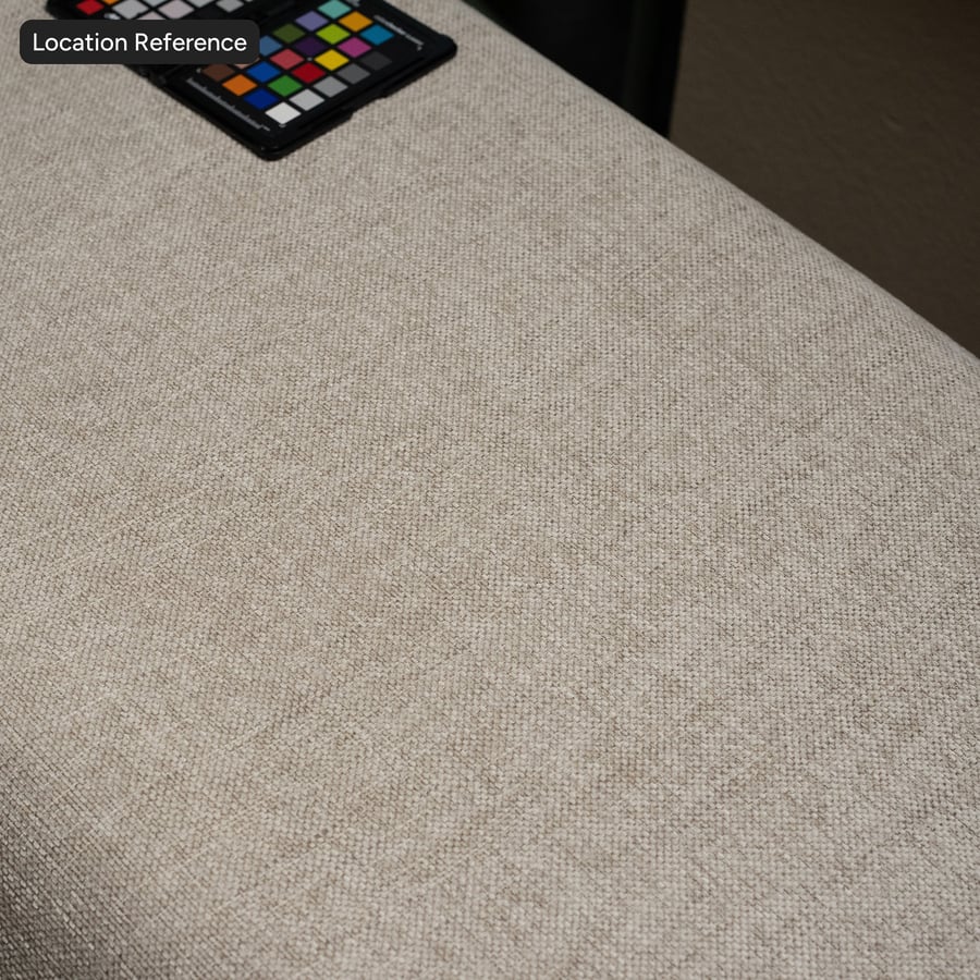 Textura čalounické tkaniny Slub Striped, béžová bílá