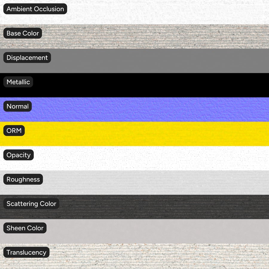 Textura žebrované žinylkové potahové látky, krémová
