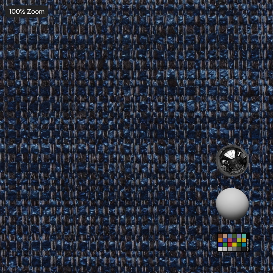 Basketweave Slubbed Upholstery Fabric Texture, Stark Blue