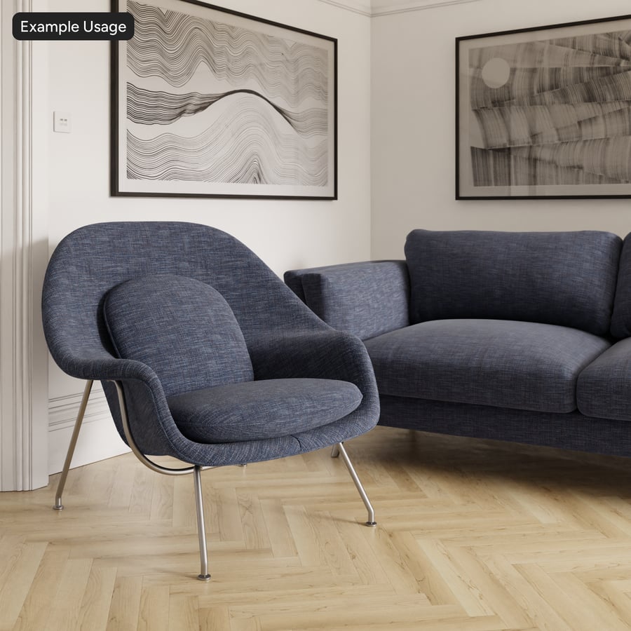 Basketweave Slubbed Upholstery Fabric Texture, Stark Blue