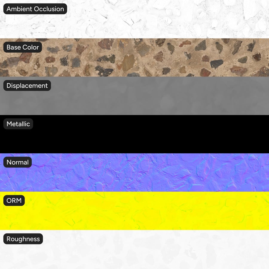 Medium Rubble Stone Sidewalk Texture