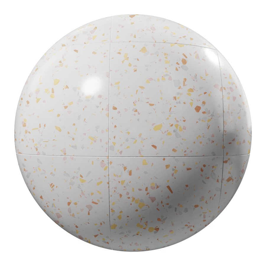 Scattered Chip Square Terrazzo Tile Texture, Citrus