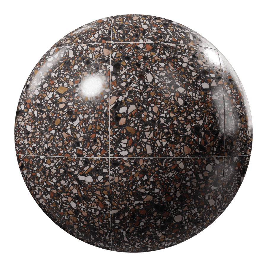 Square Terrazzo Tile Texture, Burgundy
