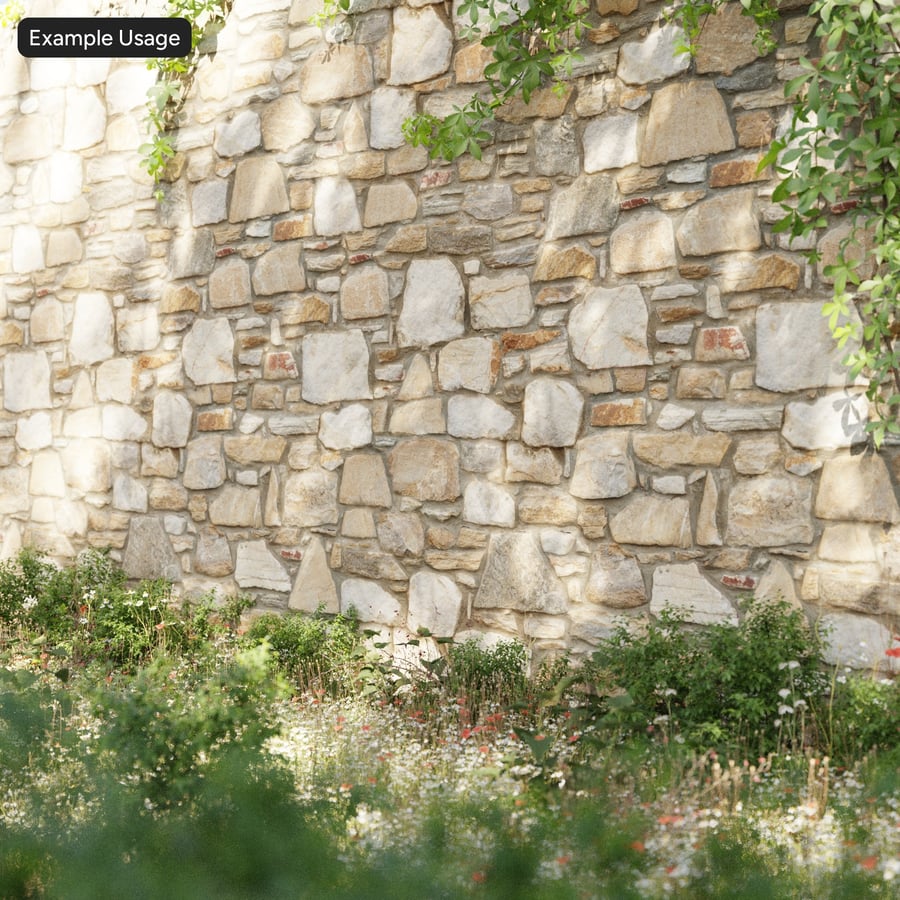 Rubble Stone Wandtextur, Chalky Beige