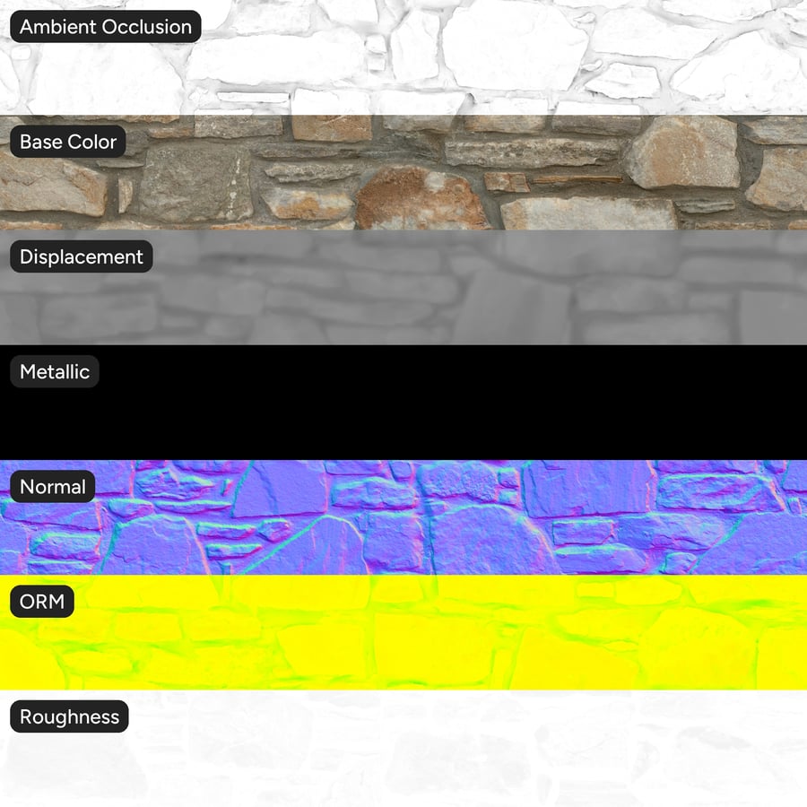 Rubble Stone Wall Texture, Staubige Creme