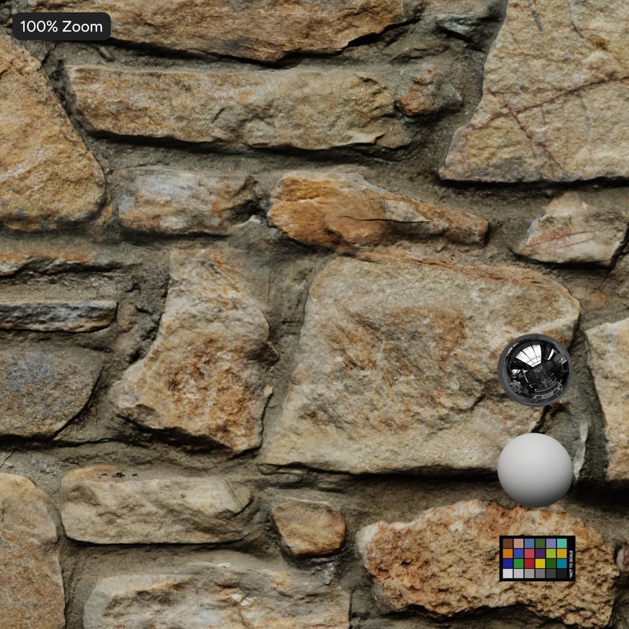 Rubble Stone Wall Texture, Staubige Creme