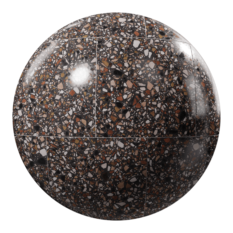 Offset Square Terrazzo Tile Texture, Burgundy