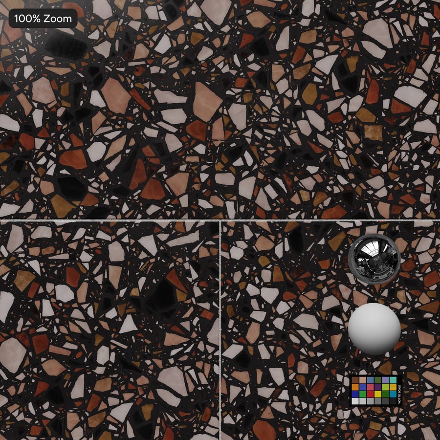 Offset τετράγωνο κεραμίδι Terrazzo Texture, μπορντό