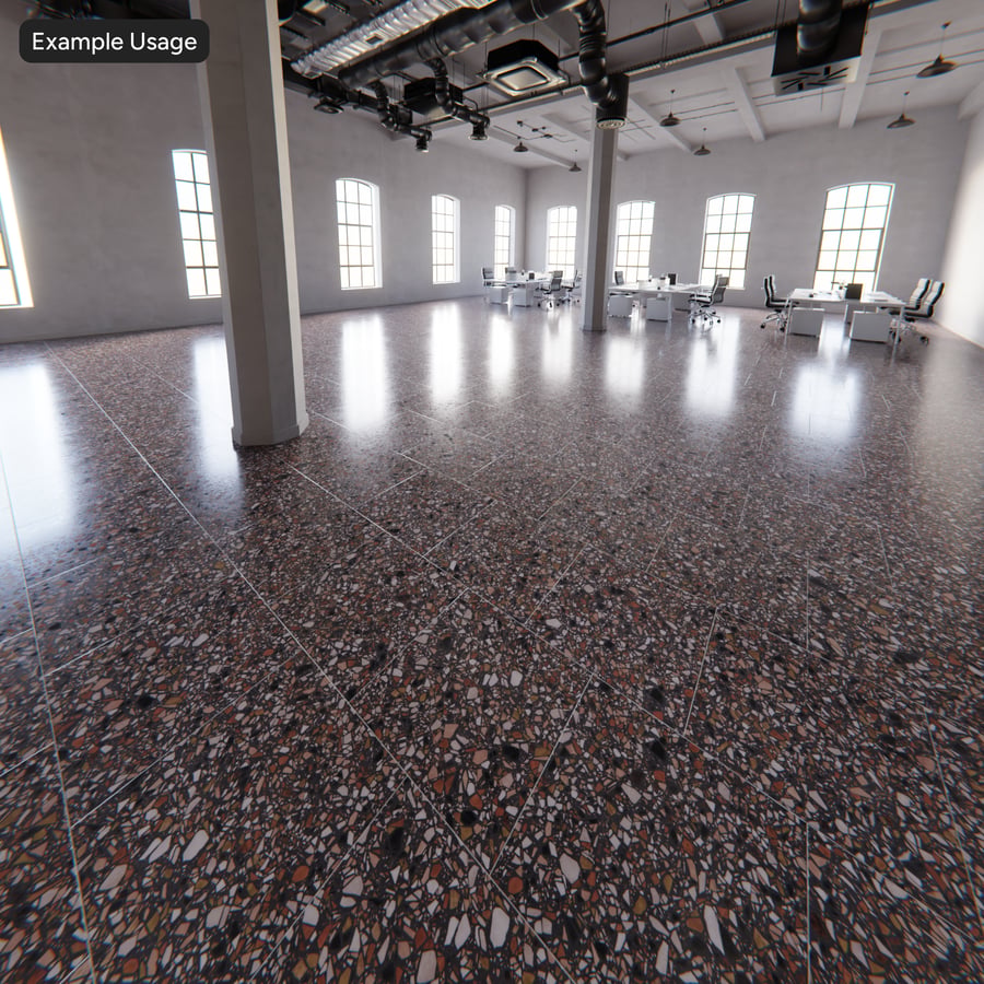 Offset τετράγωνο κεραμίδι Terrazzo Texture, μπορντό