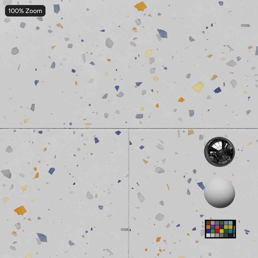 Διάσπαρτα τσιπ Offset τετράγωνο Terrazzo Πλακάκια Υφή, Λευκό Φρουτώδες