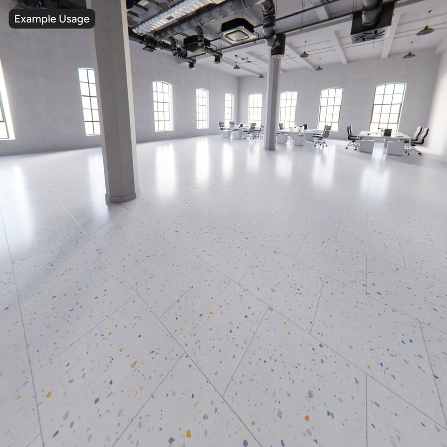 Διάσπαρτα τσιπ Offset τετράγωνο Terrazzo Πλακάκια Υφή, Λευκό Φρουτώδες