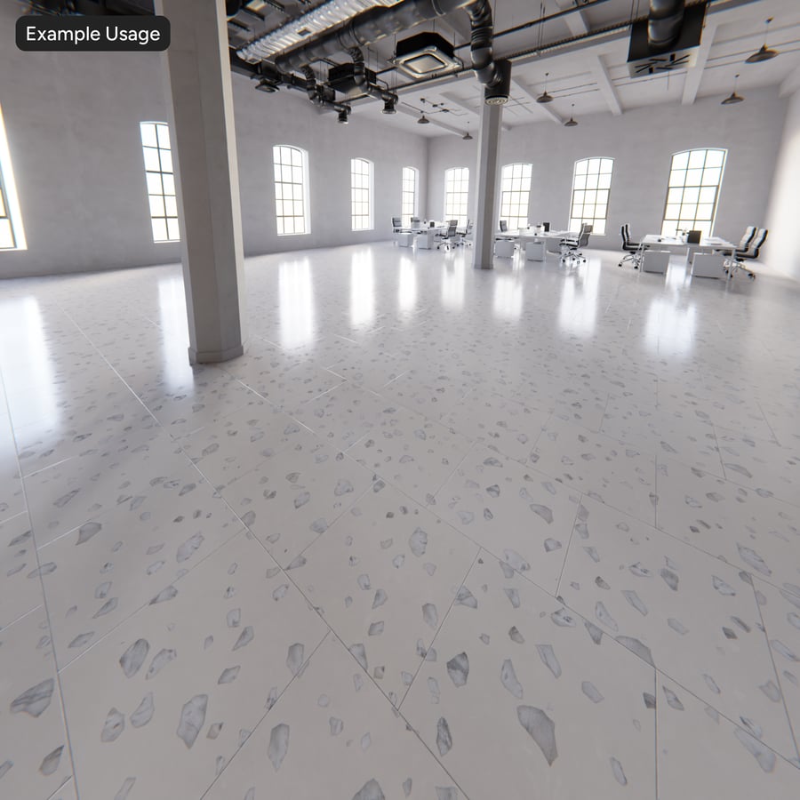 Nagy Chip Offset Square Terrazzo csempe textúra, krémfehér
