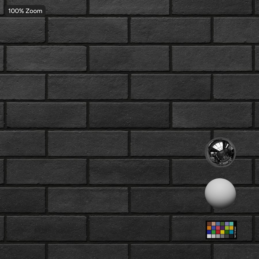 Running Bond Brick Wall Texture, Black