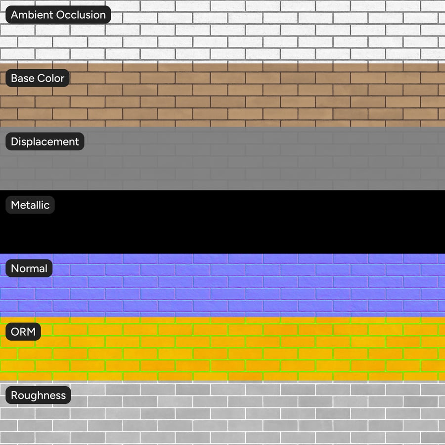 Running Bond Brick Wall Texture, Tan