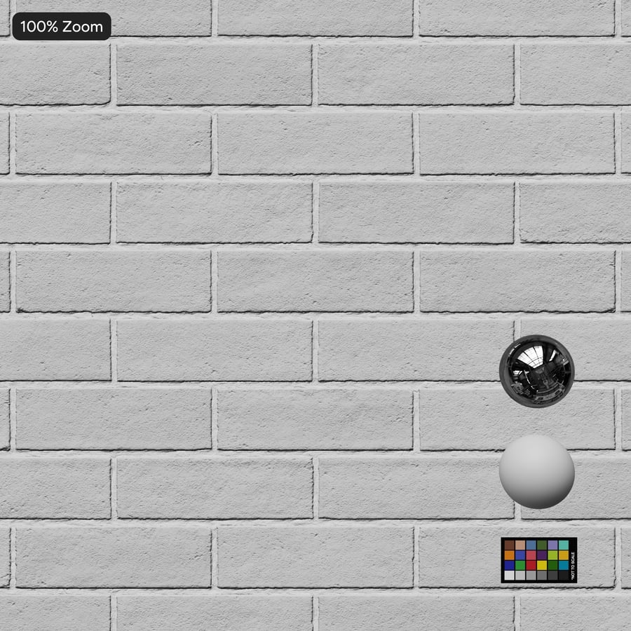 Running Bond Painted Brick Wall Texture, White