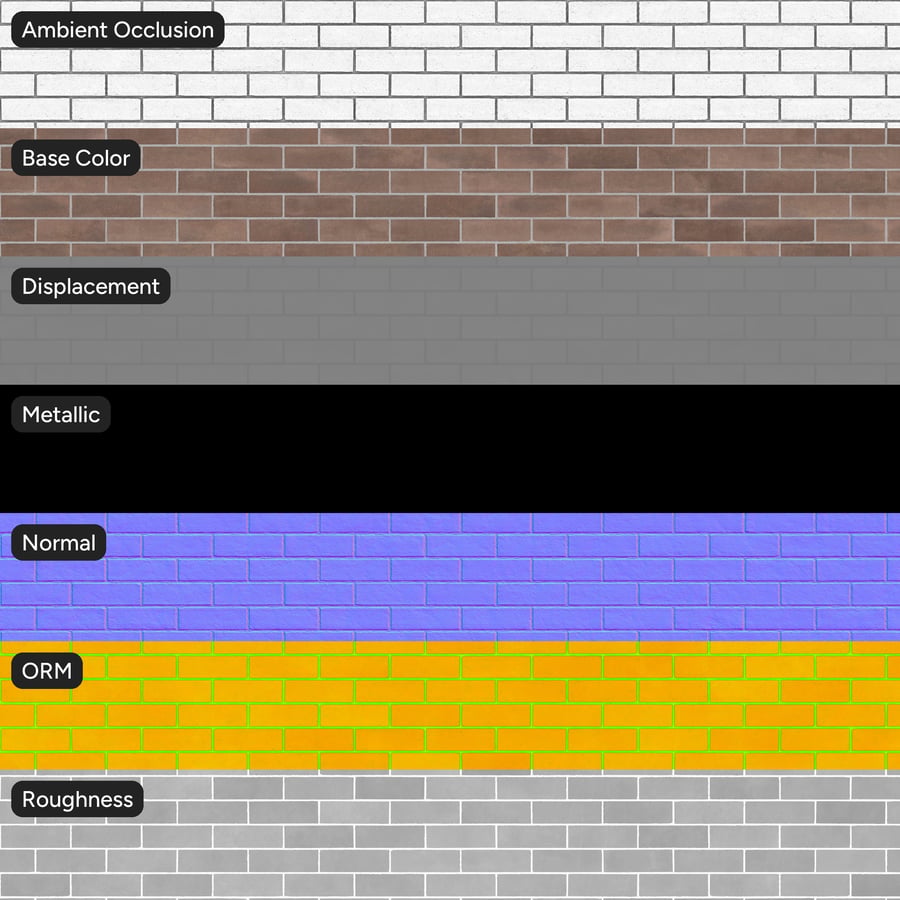 Texture per pareti in mattoni a legante liscio