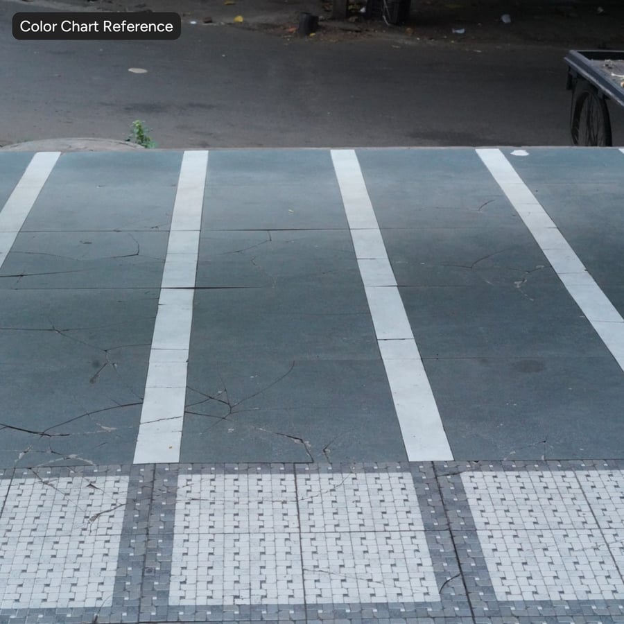 Sprucken sten trottoar med remsor Textur